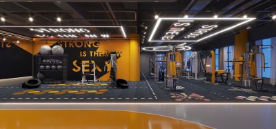 工业风健身房3D模型下载